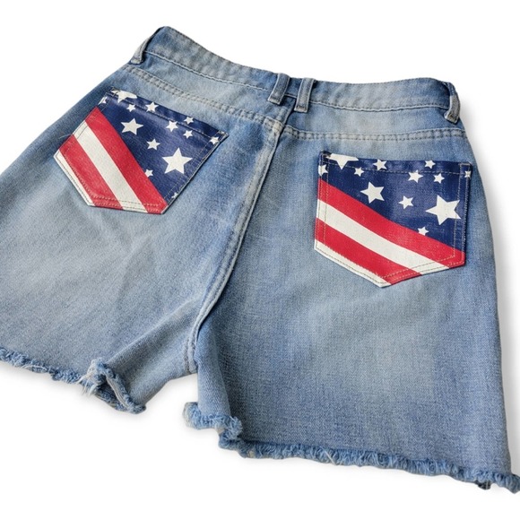 American flag high waisted denim shorts small - Picture 5 of 5